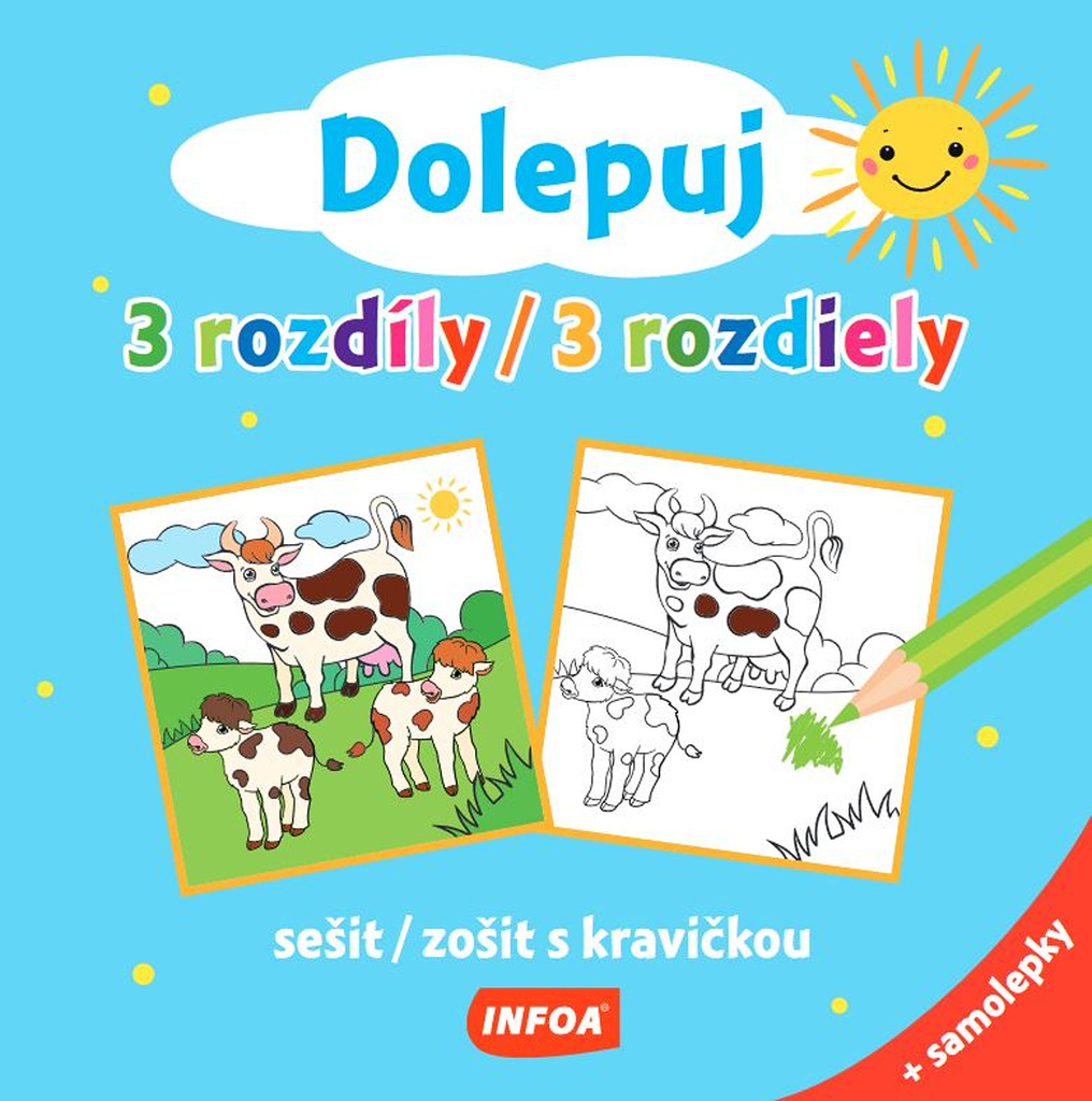 Dolepuj 3 rozdíly / 3 rozdiely - sešit/ zošit s kravičkou + samolepky (CZ/SK vydanie) Dolepuj 3 rozdíly / 3 rozdiely - sešit/ zošit s kravičkou + samolepky (CZ/SK vydanie)